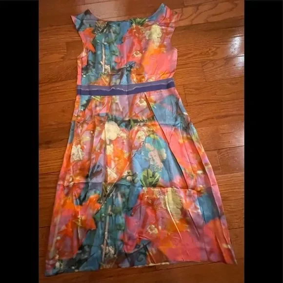 Moschino CheapandChic Floral Watercolor Silk Dress - Picture 3 of 13